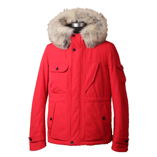High Quality Men Parkas Coat Fashion Style Long Down Coat Soft Wolf Fair Hooded Top Winter Coat
